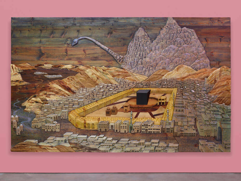 The Gulf Project Camp: Carved wood (after ‘Hajj (Panoramic Overview of Mecca)’ by Andreas Magnus Hunglinger, 1803)