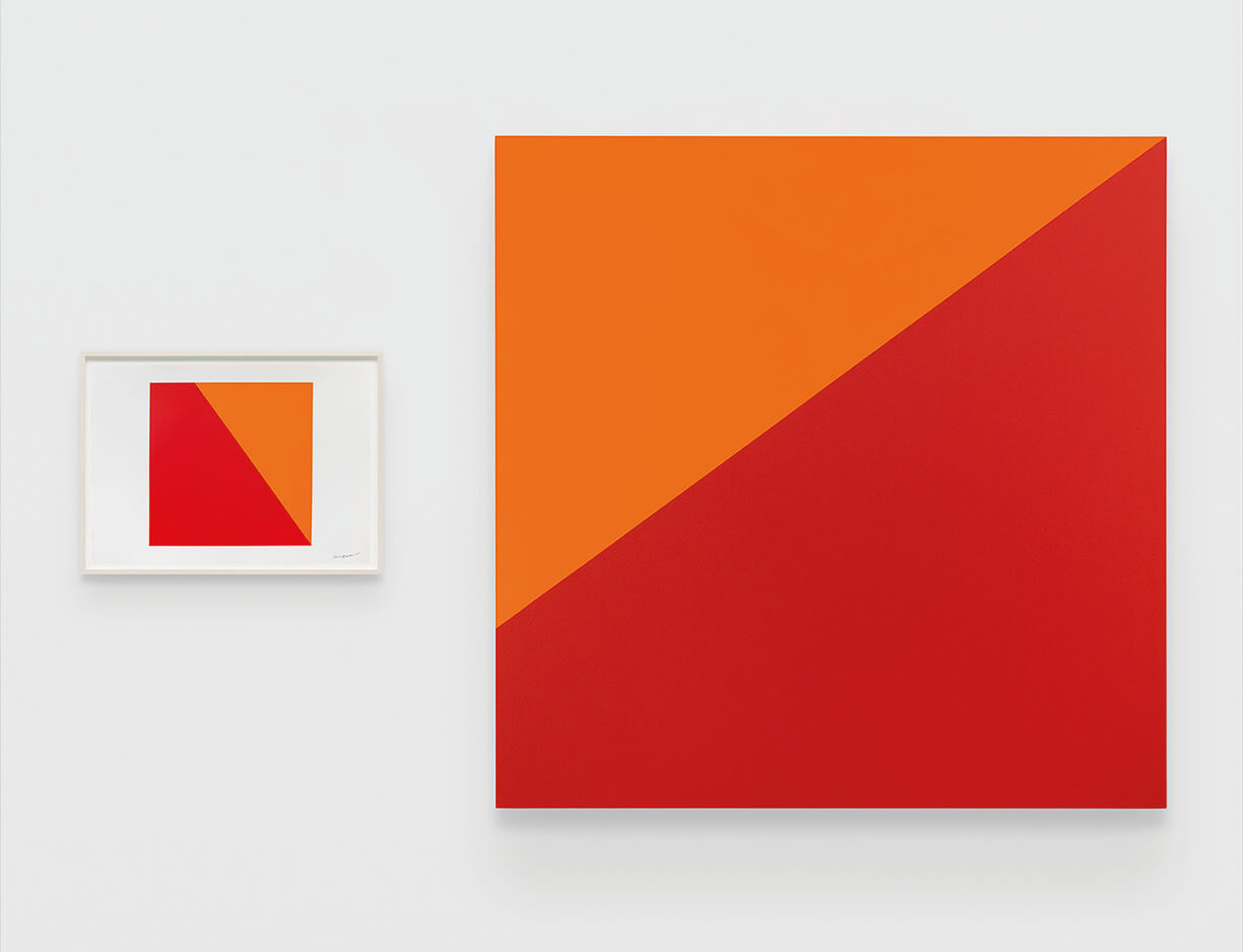 <p><a href="https://www.lissongallery.com/artists/carmen-herrera" target="_blank">Carmen Herrera</a>'s hard-edge, geometric forms are typically created with a ruler or a triangle – tools from her early training as an architect. Through comparably loose, preliminary sketches she explores the various relationships between shapes, colors and orientation, then proceeds with a formal painting on paper. It is within these that Herrera investigates, and ultimately achieves, the harmonious pairing between otherwise opposing geometric shapes in her distinctively precise acrylic on canvas paintings. </p>
<p>In this pairing on view in East Hampton, the painting on paper demonstrates Herrera's careful consideration of dimension, creating two bold planes: a red polygon to the left, and an orange triangle to its right. When transitioning this configuration to canvas for <em>Desierto Rojo</em>, Herrera has re-oriented the orange component to the top of the picture plane, thus evoking a reference to landscape through composition and title. Installed alongside one another, these works both demonstrate the artist’s diligent and methodical process, as well as her playful mastering of tension, form and space.</p>
<p>For its inauguration this summer, the 1,000 square foot <a href="https://www.lissongallery.com/news/lisson-gallery-opens-in-east-hampton" target="_blank">East Hampton space</a> will highlight one work per week by gallery artists – with upcoming presentations by <a href="https://www.lissongallery.com/artists/anish-kapoor" target="_blank">Anish Kapoor</a>, <a href="https://www.lissongallery.com/artists/joanna-pousette-dart" target="_blank">Joanna Pousette-Dart</a>, <a href="https://www.lissongallery.com/artists/sean-scully" target="_blank">Sean Scully</a> and <a href="https://www.lissongallery.com/artists/leon-polk-smith" target="_blank">Leon Polk Smith</a>, among others – featuring both seminal, historic artworks and premiering new bodies of work. This focused format, in an intimate setting, recalls the origins of Lisson Gallery, which was established in 1967 in a storefront window on London’s Bell Street. The Long Island location of the new space joins Lisson’s two other locations in the New York area, including the recent expansion to a second location on West 24th Street in Manhattan’s Chelsea neighborhood.</p>
<p>**The gallery will be open to the public Thursday to Monday, from 11am to 4pm . The health and safety of visitors remains a top priority, and strict measures will be implemented in the space to mitigate the spread of COVID-19. A mask will be required for entry, and hand sanitizer will be provided.**</p>